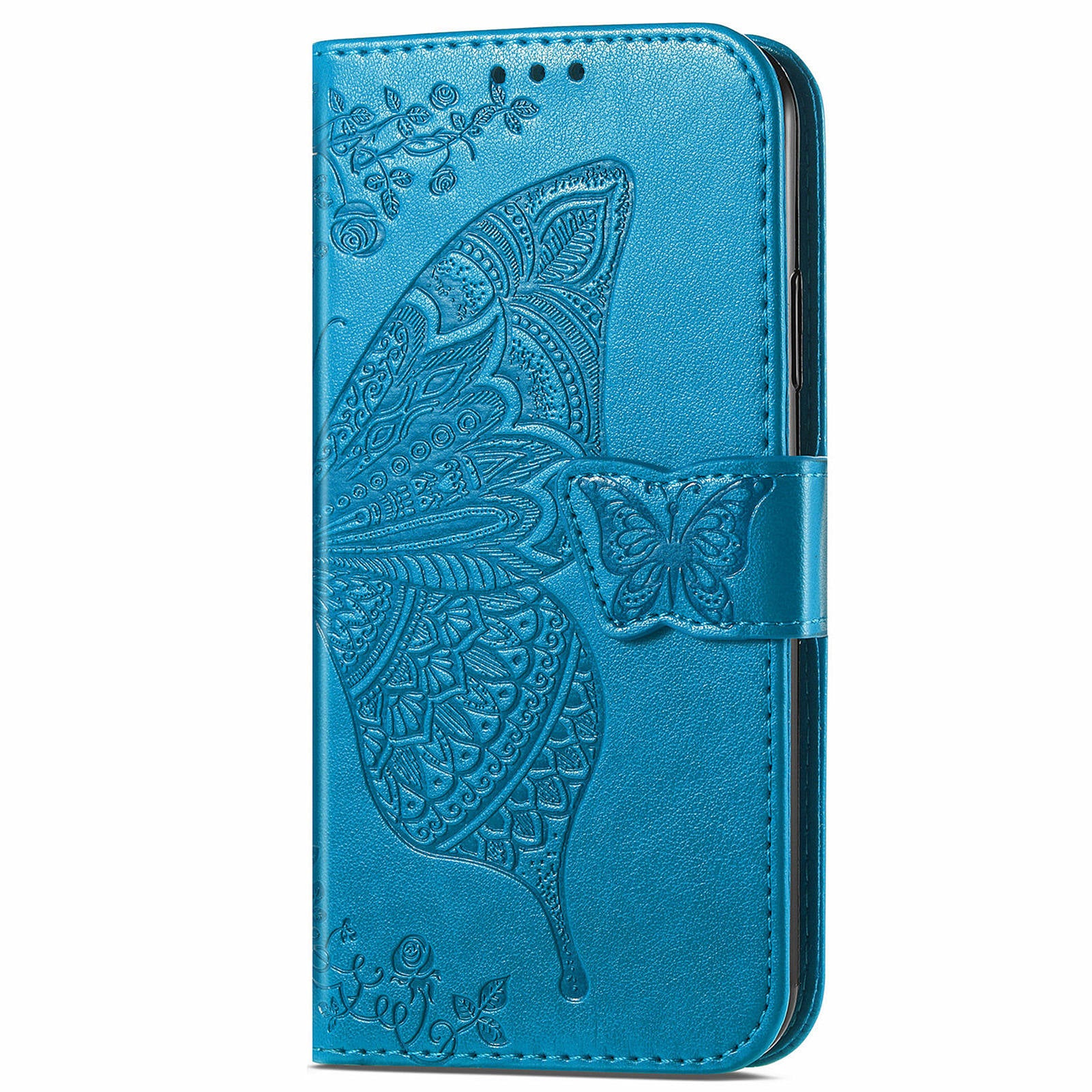 For Samsung Galaxy M15 5G Case Butterfly Pattern PU Leather Hand Strap Wallet Purse Phone Cover - Blue For Samsung Galaxy M15 5G Case Butterfly Pattern PU Leather Hand Strap Wallet Purse Phone Cover - Blue